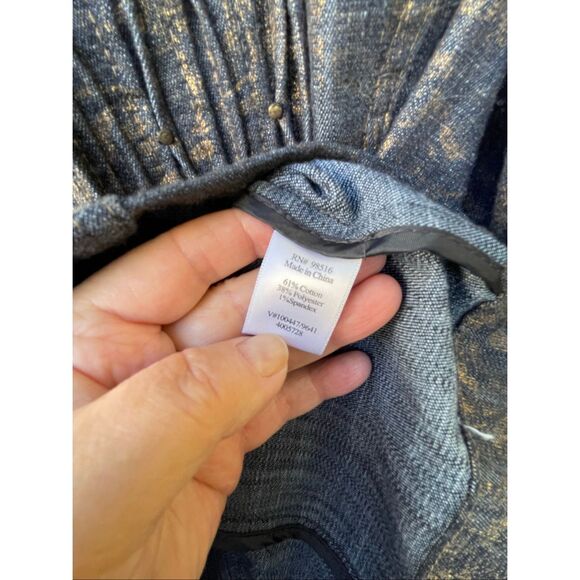 Coldwater Creek size 12 pleated, gold decor studded denim jacket. - Picture 8 of 10